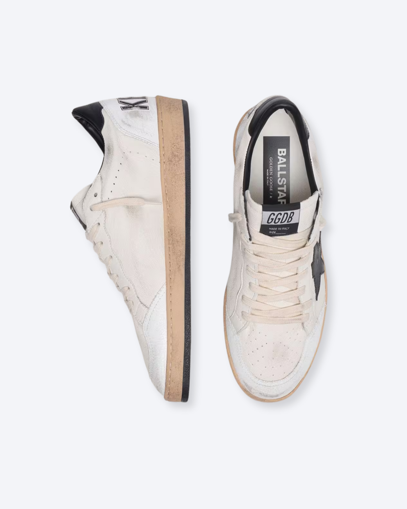 GGDB Ball Star White Leather Black