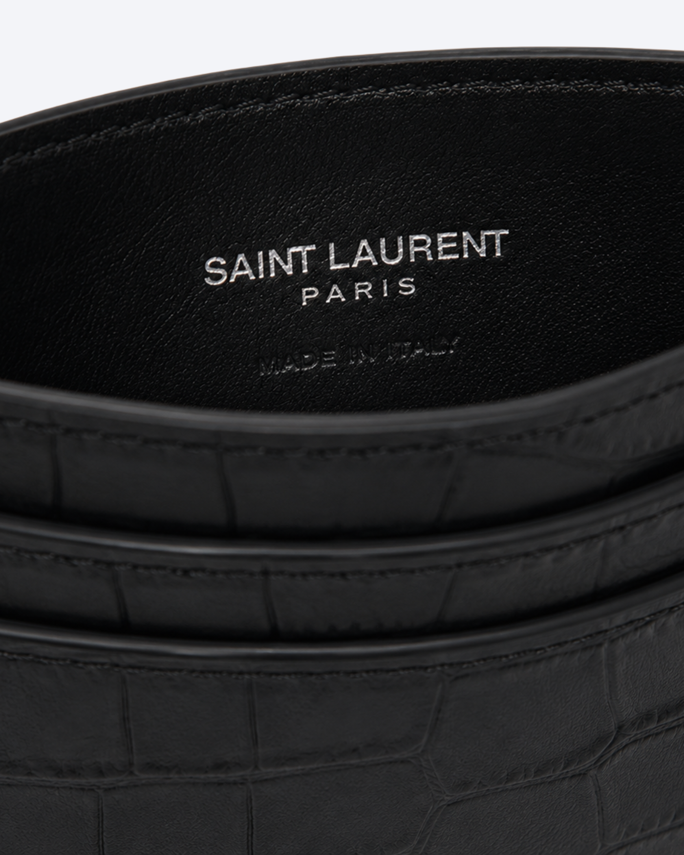 Porta-Cartões Saint Laurent em Couro Crocodilo