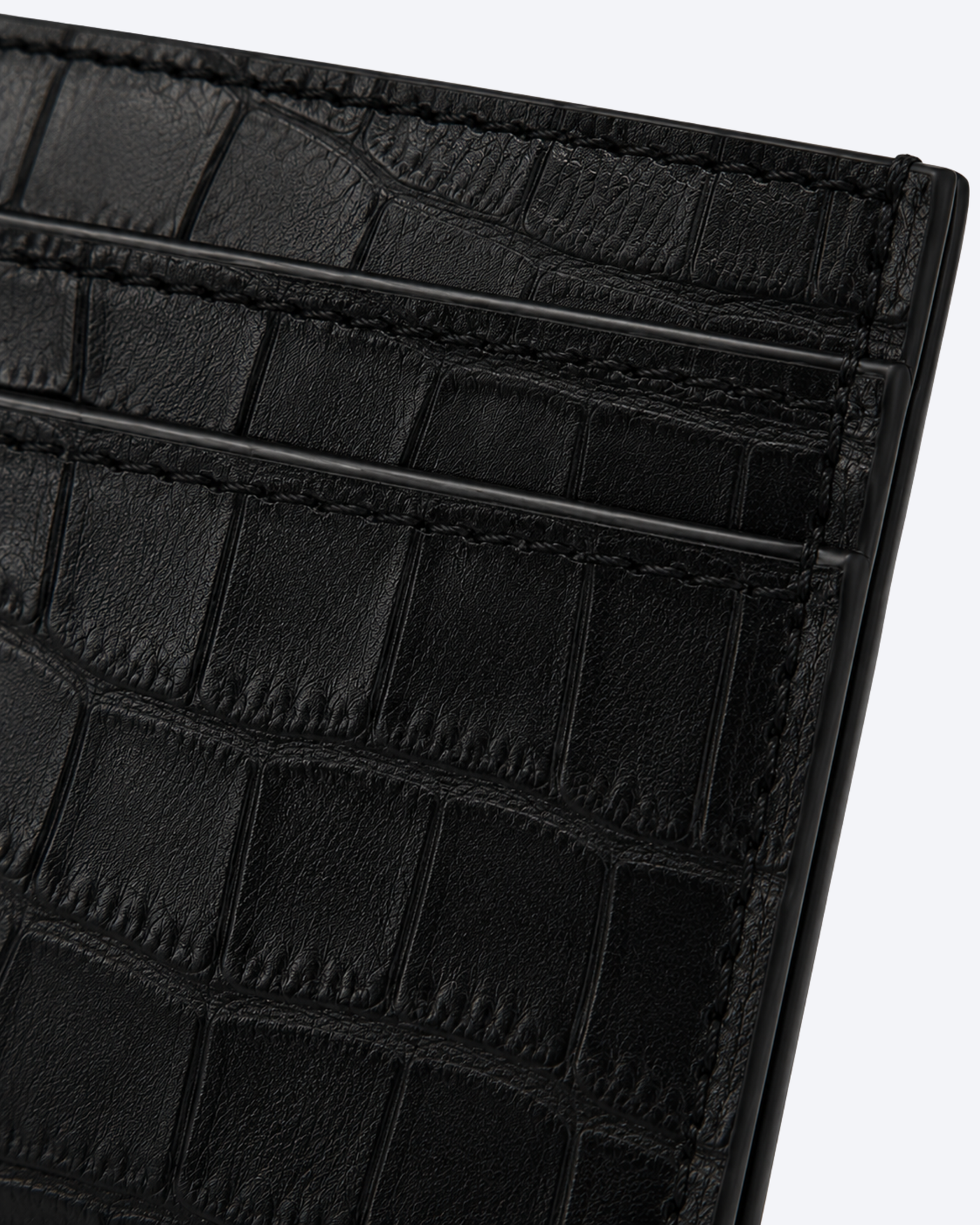 Porta-Cartões Saint Laurent em Couro Crocodilo