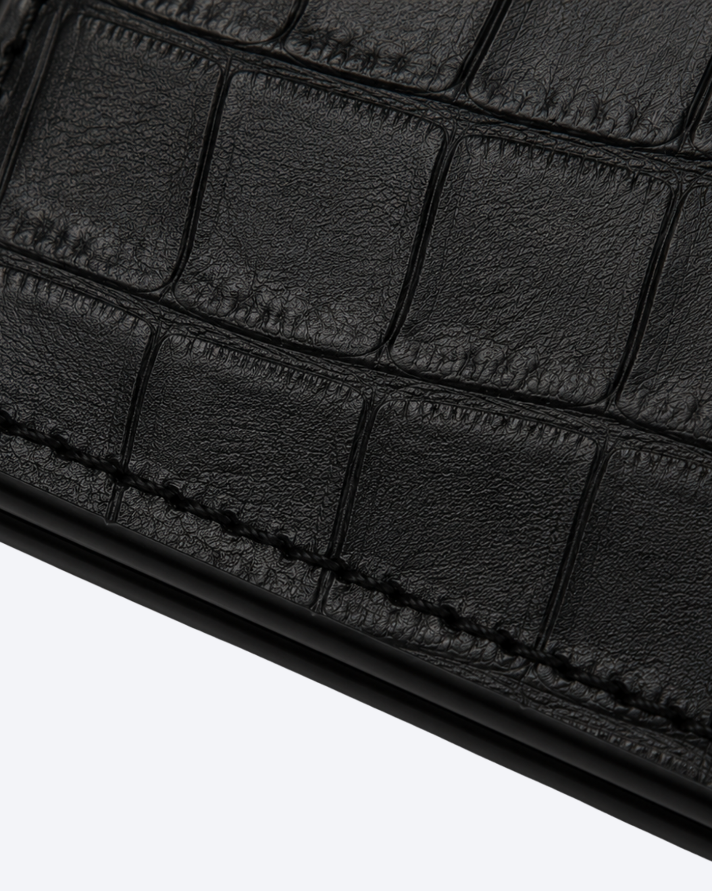 Porta-Cartões Saint Laurent em Couro Crocodilo